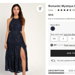 Navy Blue Floral Midi Dress